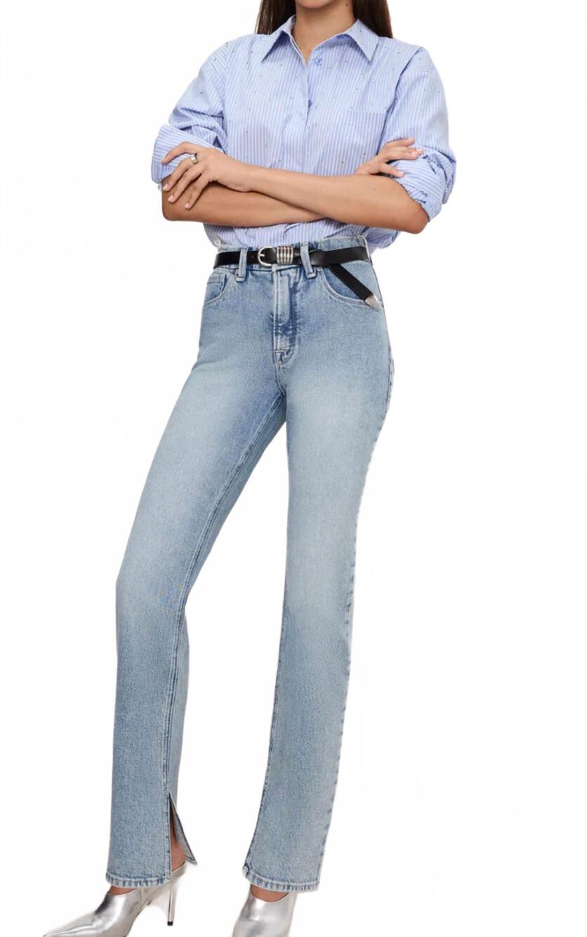 NEW GOOD AMERICAN women's good icon jeans in indigo